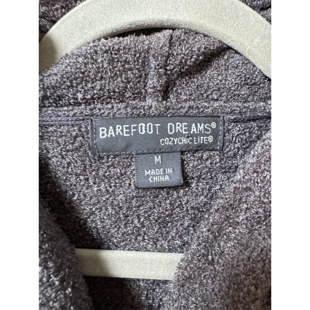 Barefoot Dreams CozyChic Lite Hooded Open Front Cardigan Brown Medium - Picture 4 of 10